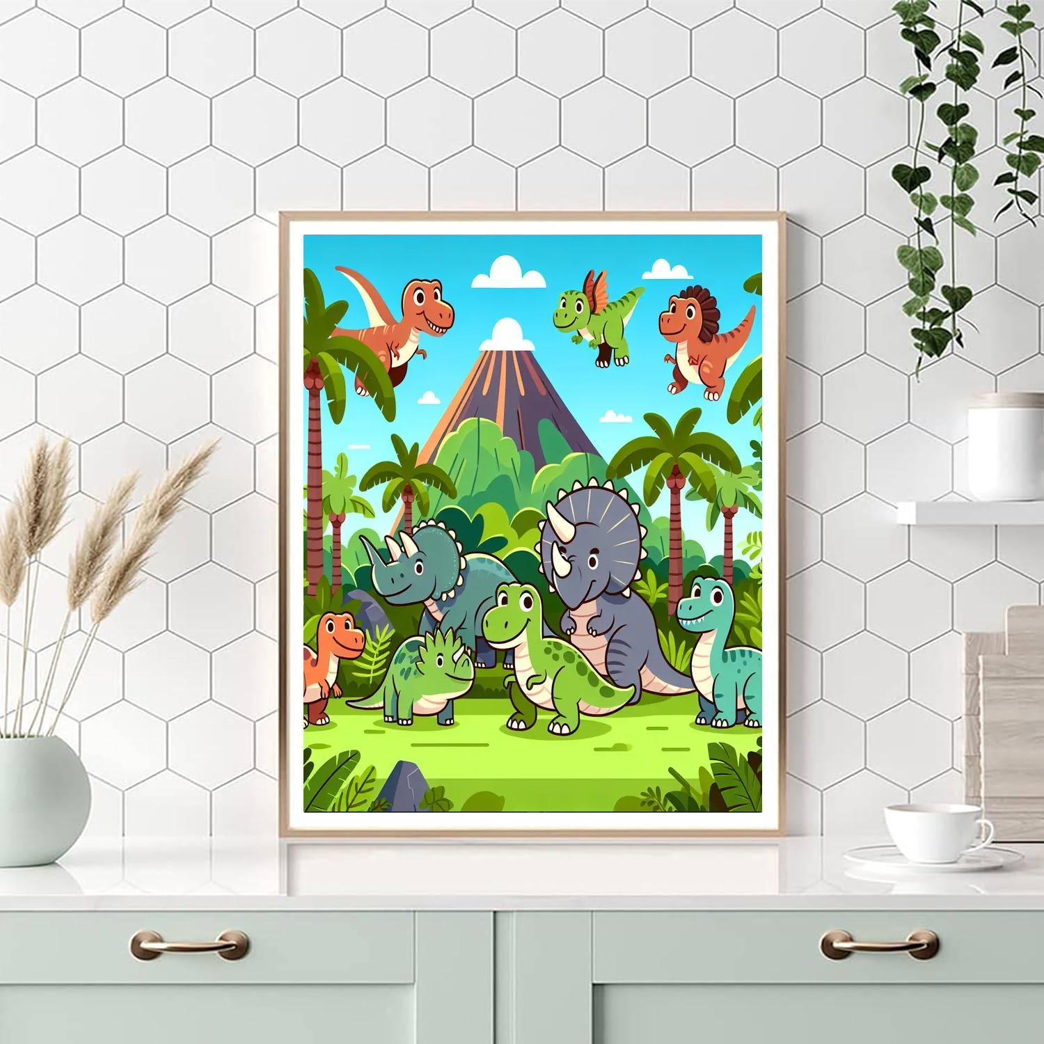 Dinosaurs Of The Lost World Number Painting