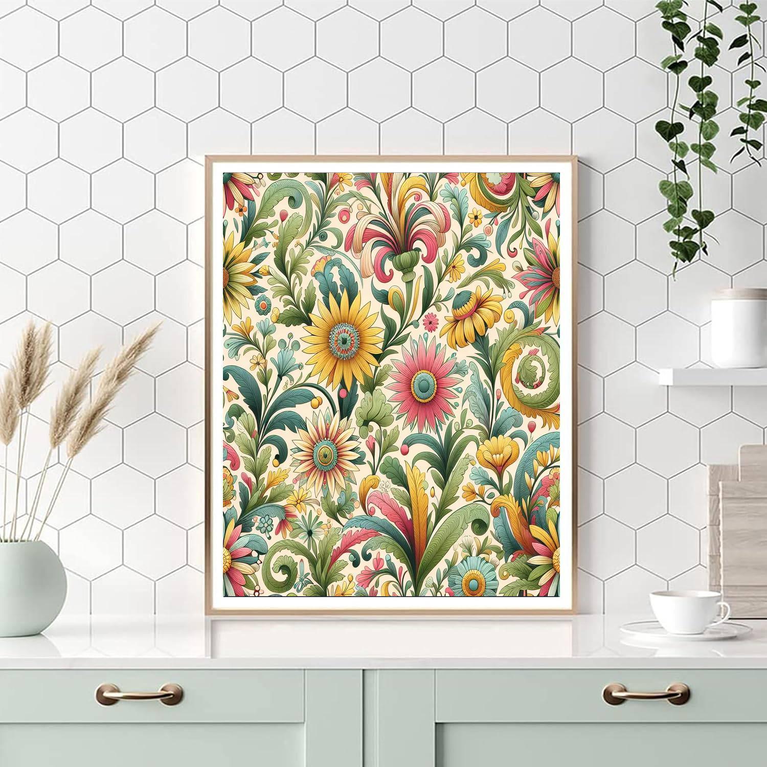 Wildflower Whimsy Wallpaper Paint By Number