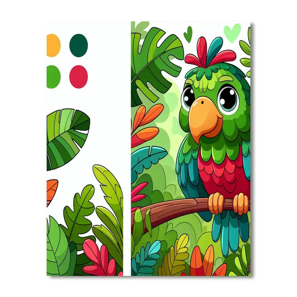 Funky Parrot Jungle Paint By Numbers Kits