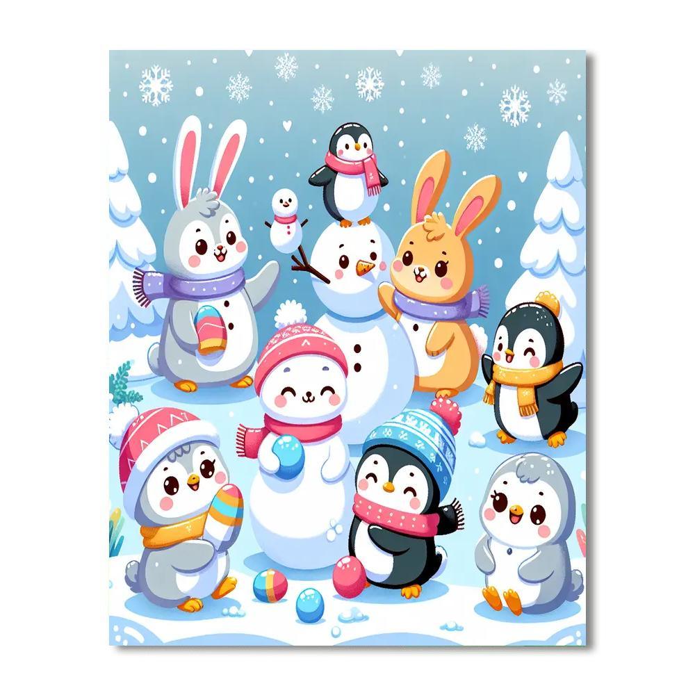 Frosty Winter Friends Paint By Numbers