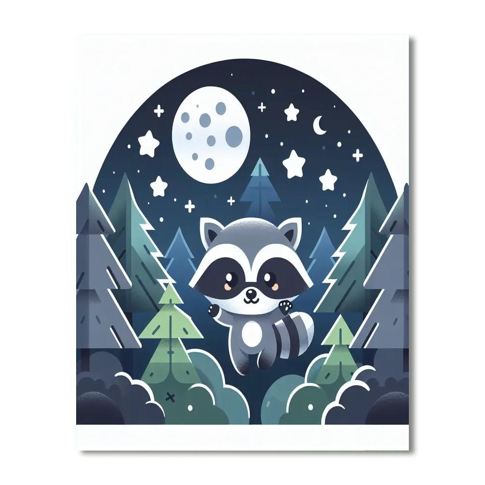 Clever Raccoon's Night Out Painting Number Kit