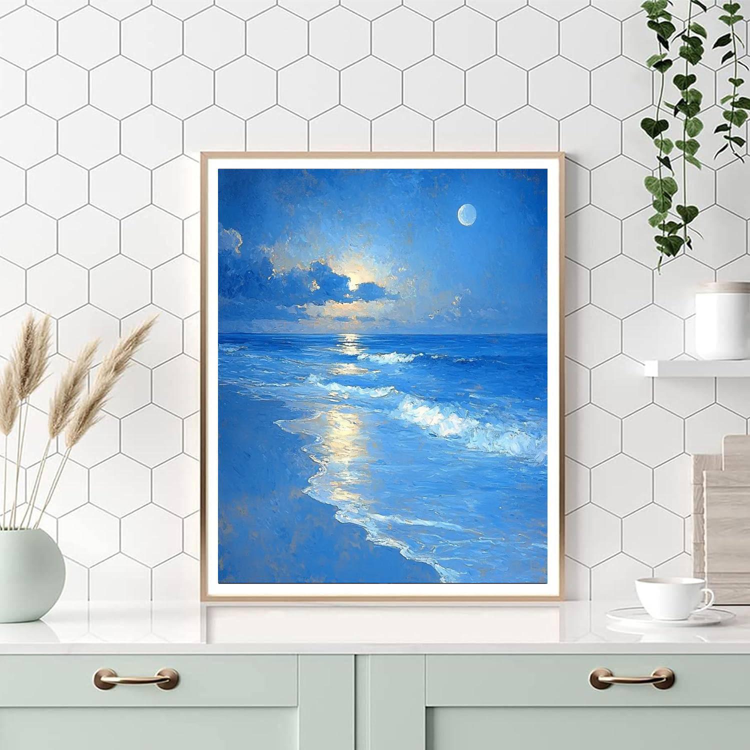 Eugène Boudin Inspired Moonlit Shores  Paint By Number
