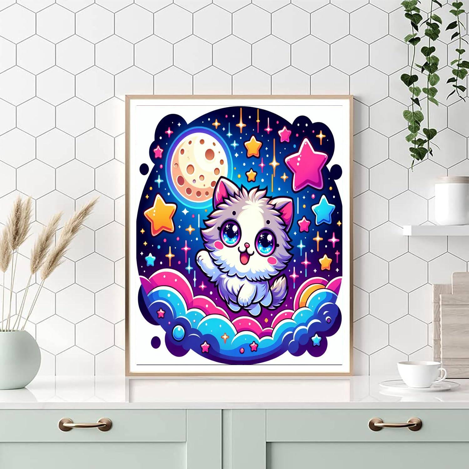 Cosmic Kitten DIY Paint By Numbers