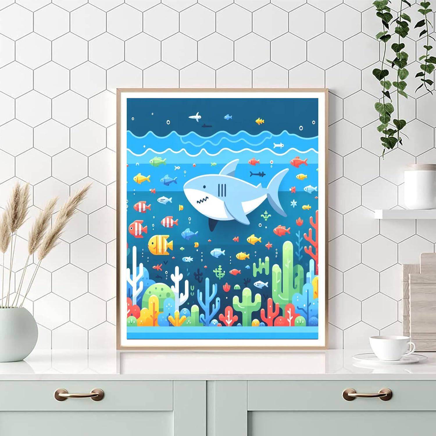 Ocean Explorer Shark Painting By Numbers Kit