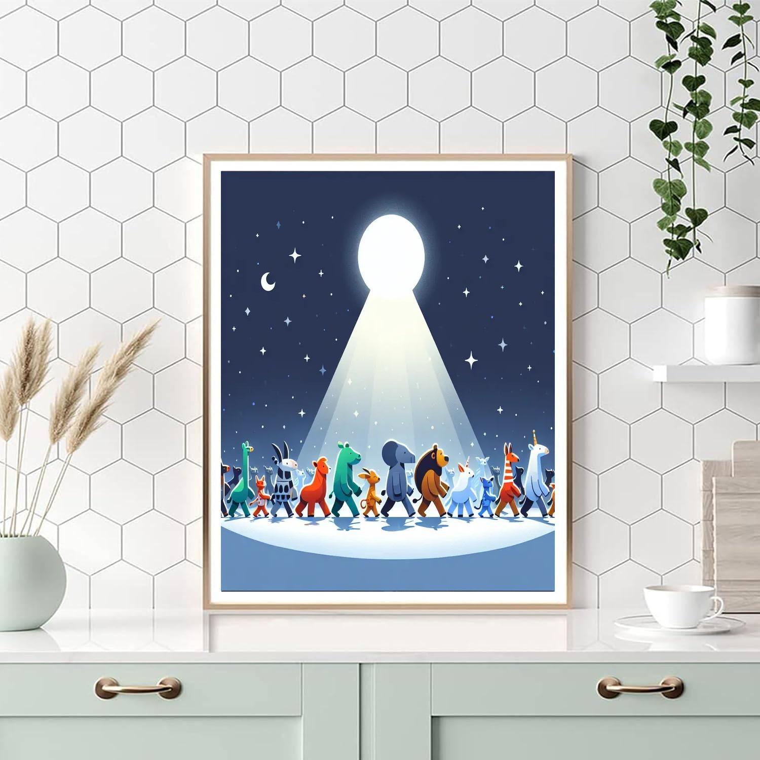 Moonlit Animal Parade DIY Paint By Numbers