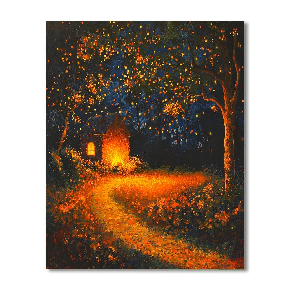 Georges Seurat Inspired Ember Reflections  Paint By Numbers Art