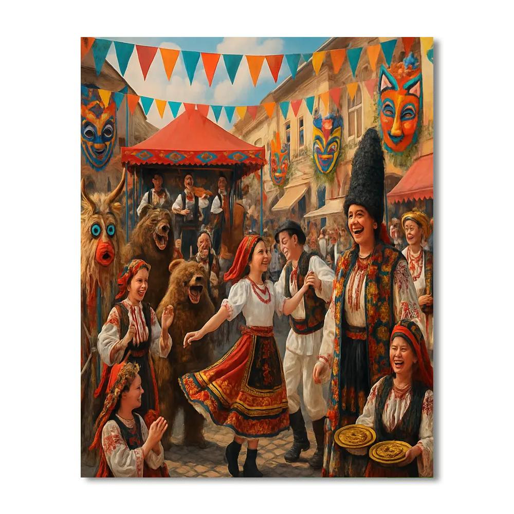 Carnival Of Blaj - Romania Painting Number Kit