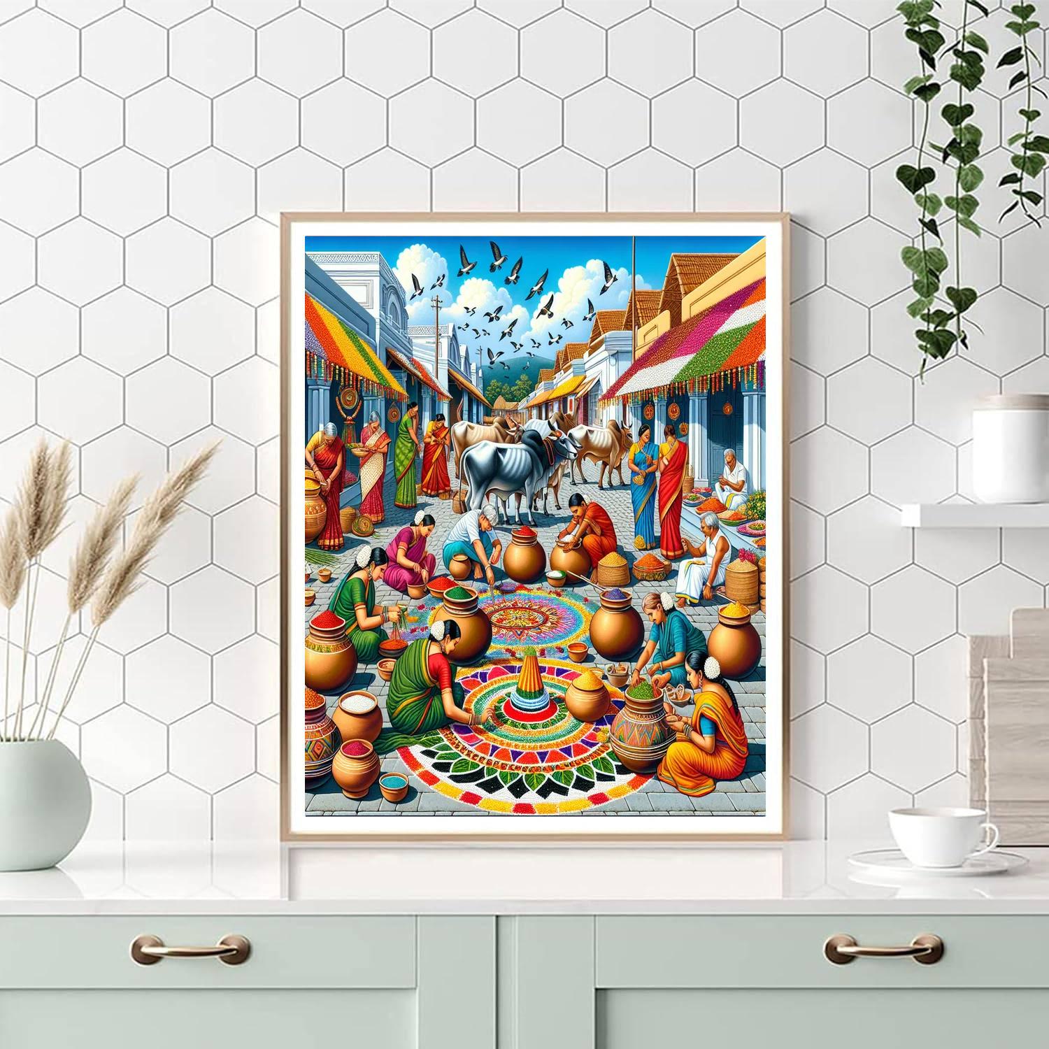 Pongal - Tamil Nadu Paint By Numbers Art