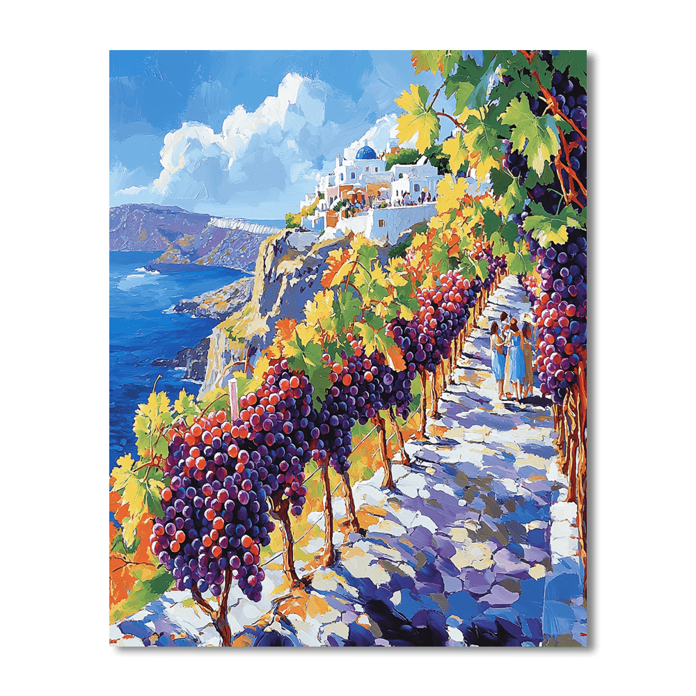 Santorini's Wine Country Painting Number Kit