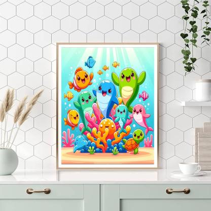 Joyful Underwater Fiesta DIY Paint By Numbers