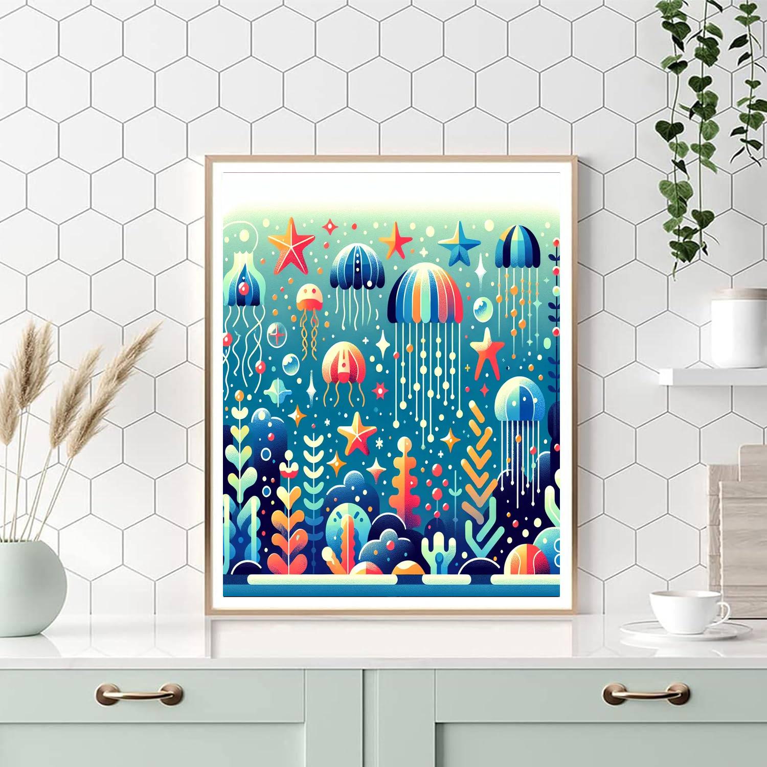 Shimmering Sea Creatures Numbered Painting Kits