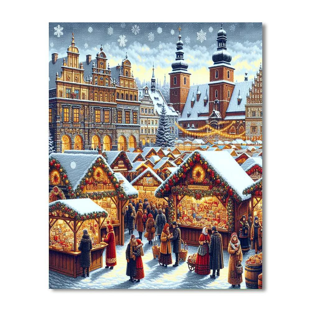 Kraków Christmas Market - Poland Numbered Painting Kits