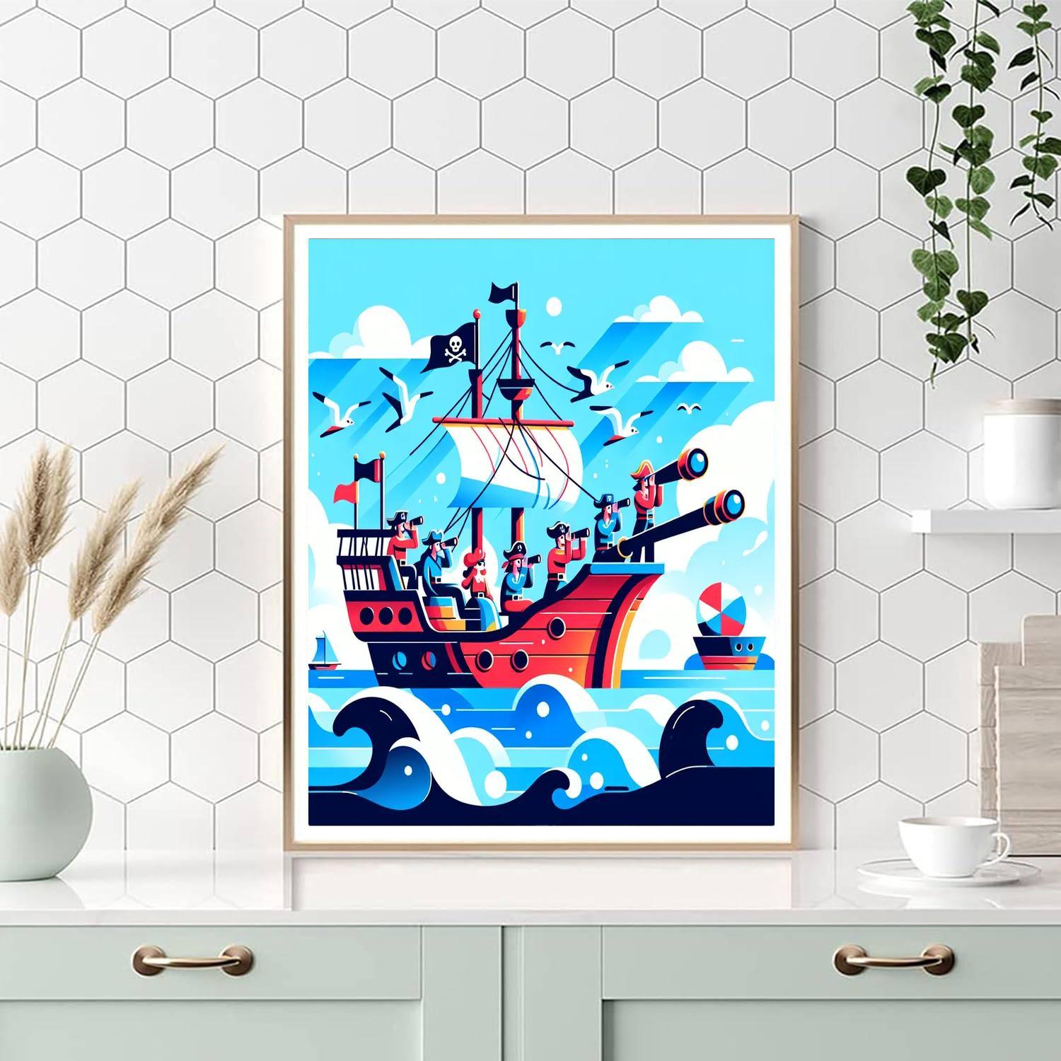 Adventurous Pirate Escape Painting By Numbers Kit