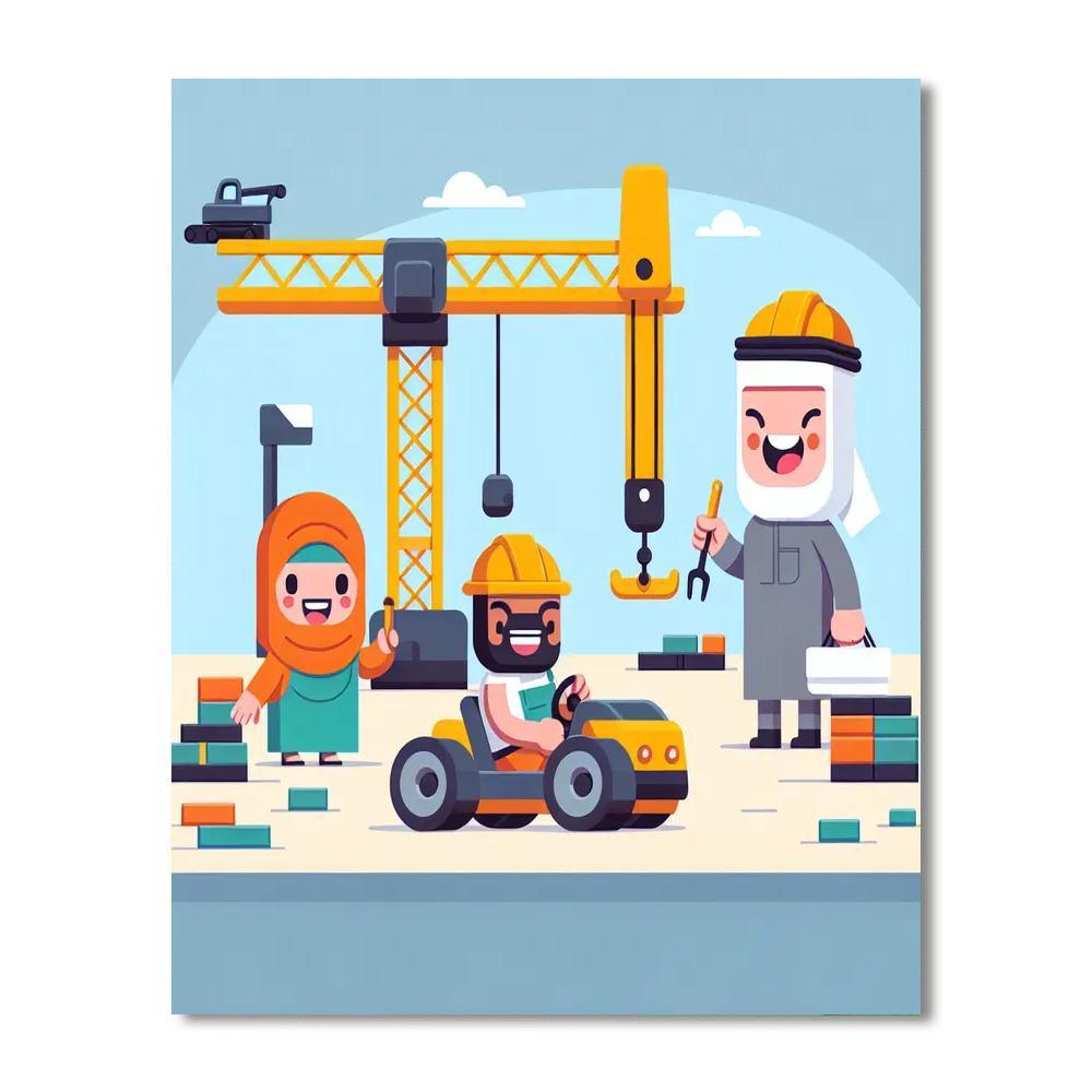 Construction Crew Heroes Paint By Number