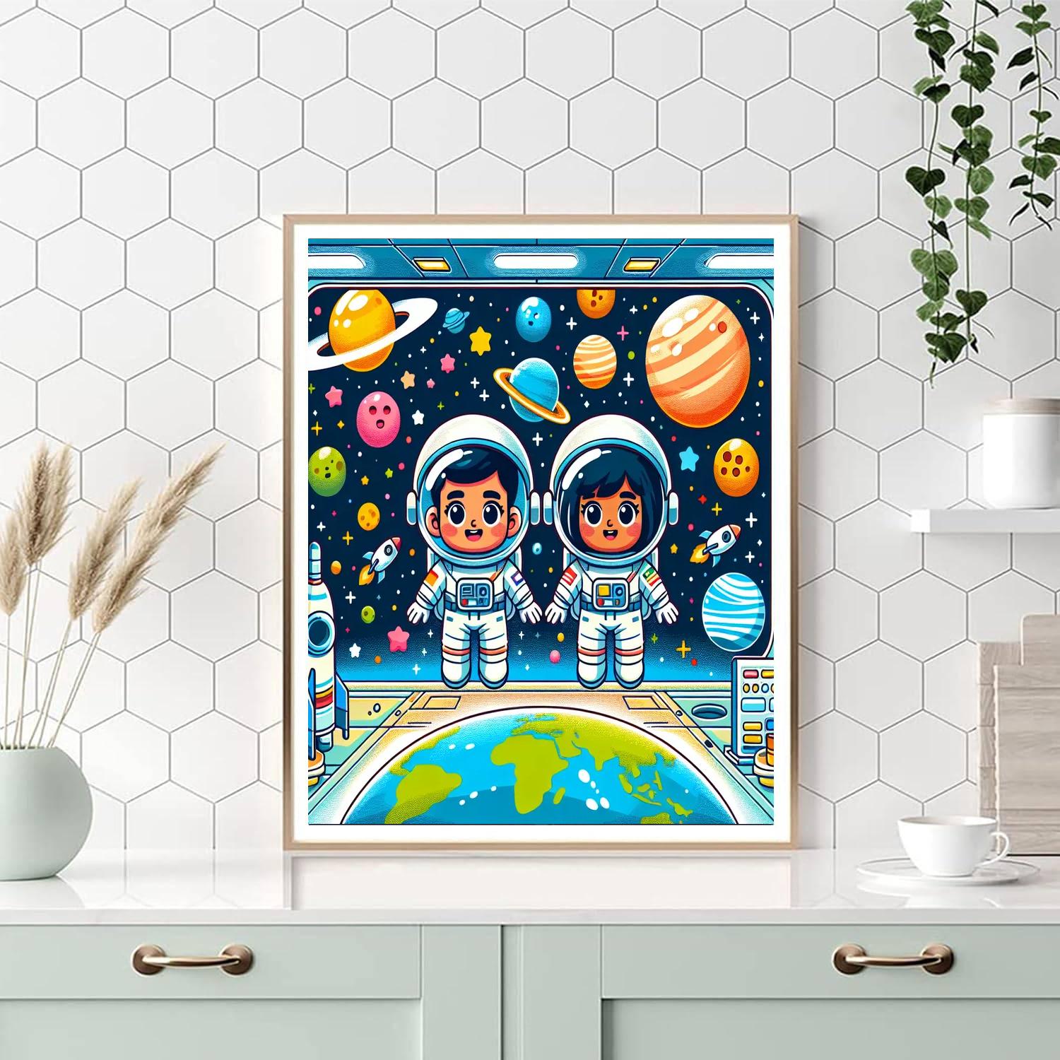 Space Station Fun Number Painting