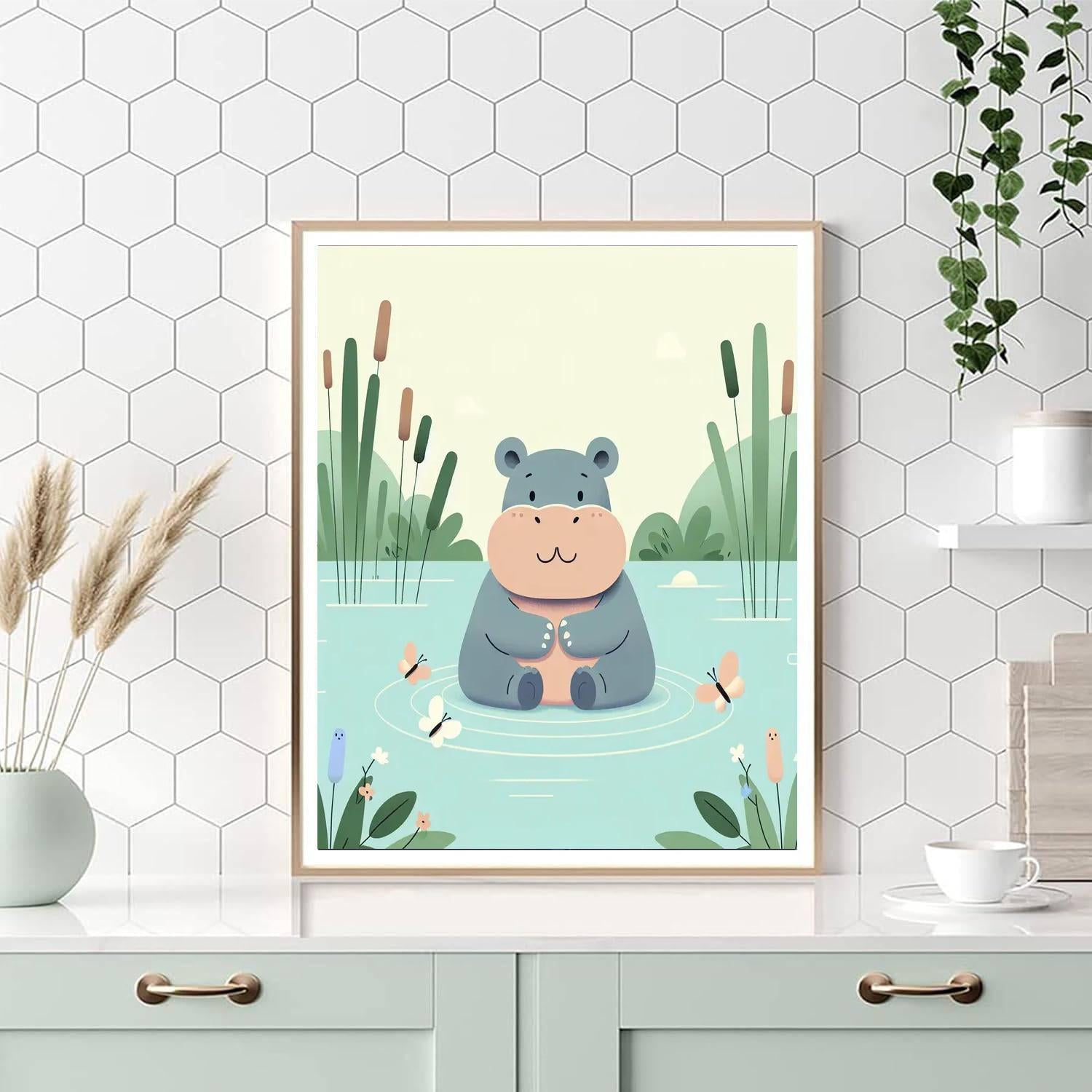 Gentle Hippo Haven Paint By Color