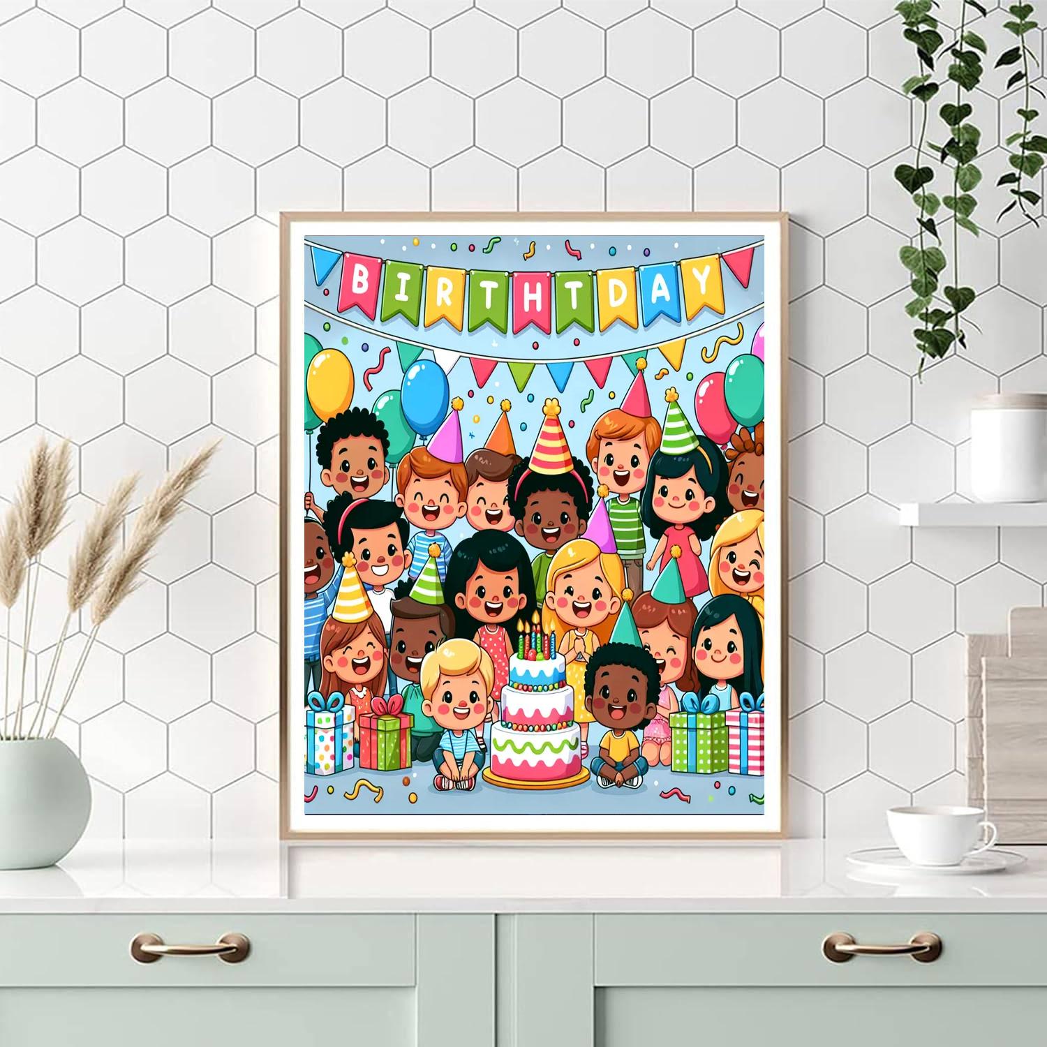 Happy Birthday Bash Number Painting