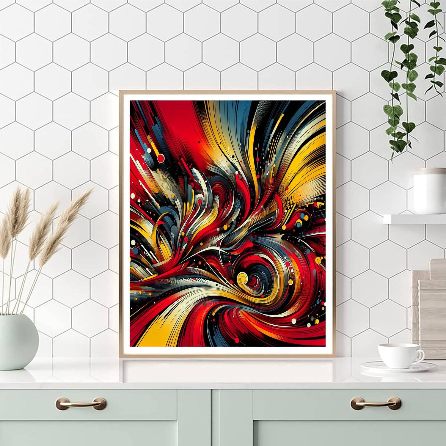Abstract Energy Burst Paint By Color