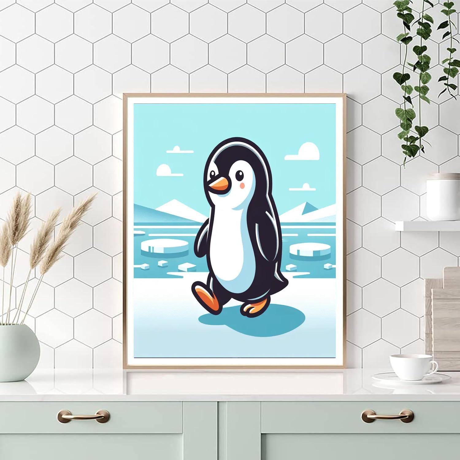 Plucky Penguin Paint By Numbers Art