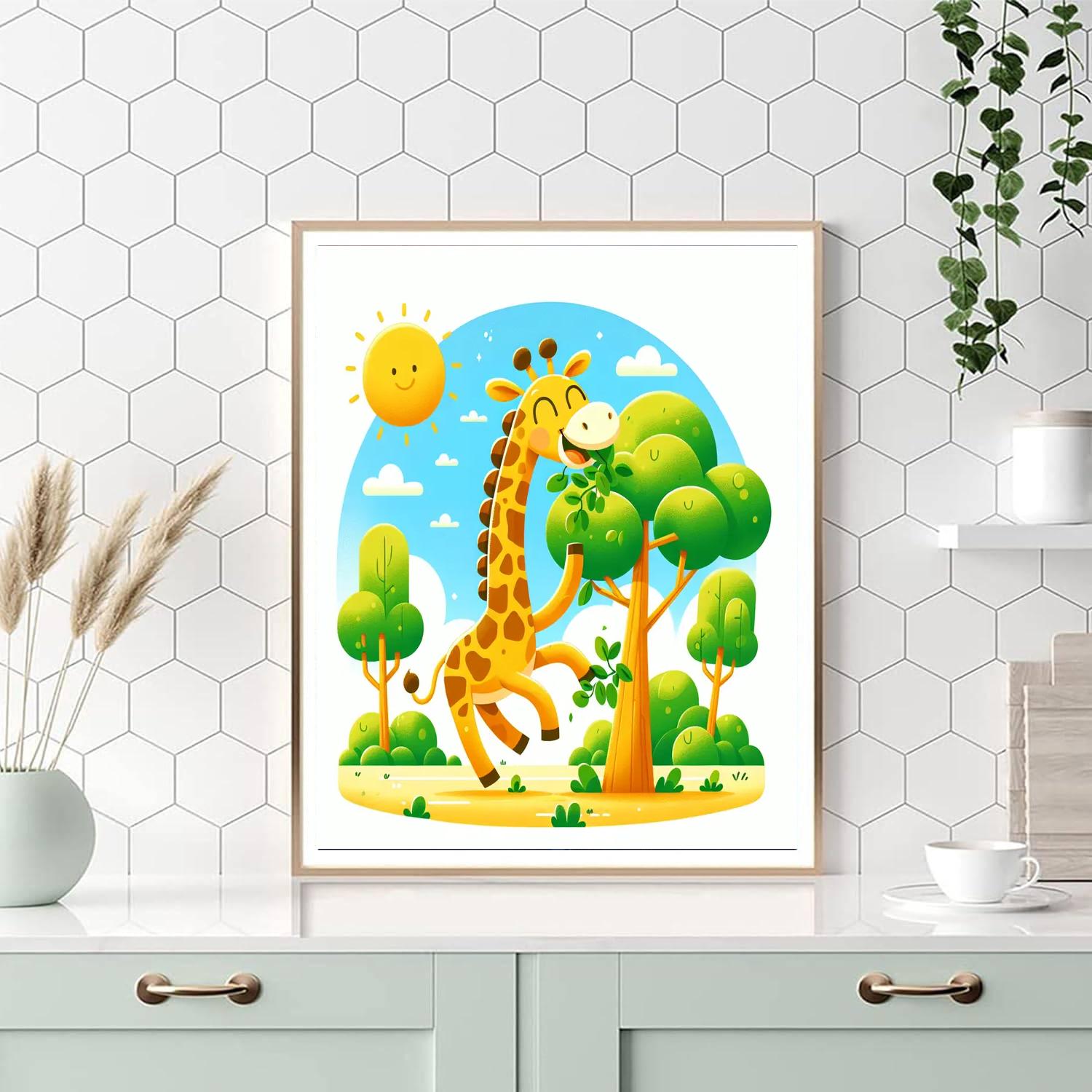 Giggle At The Giraffe Number Painting