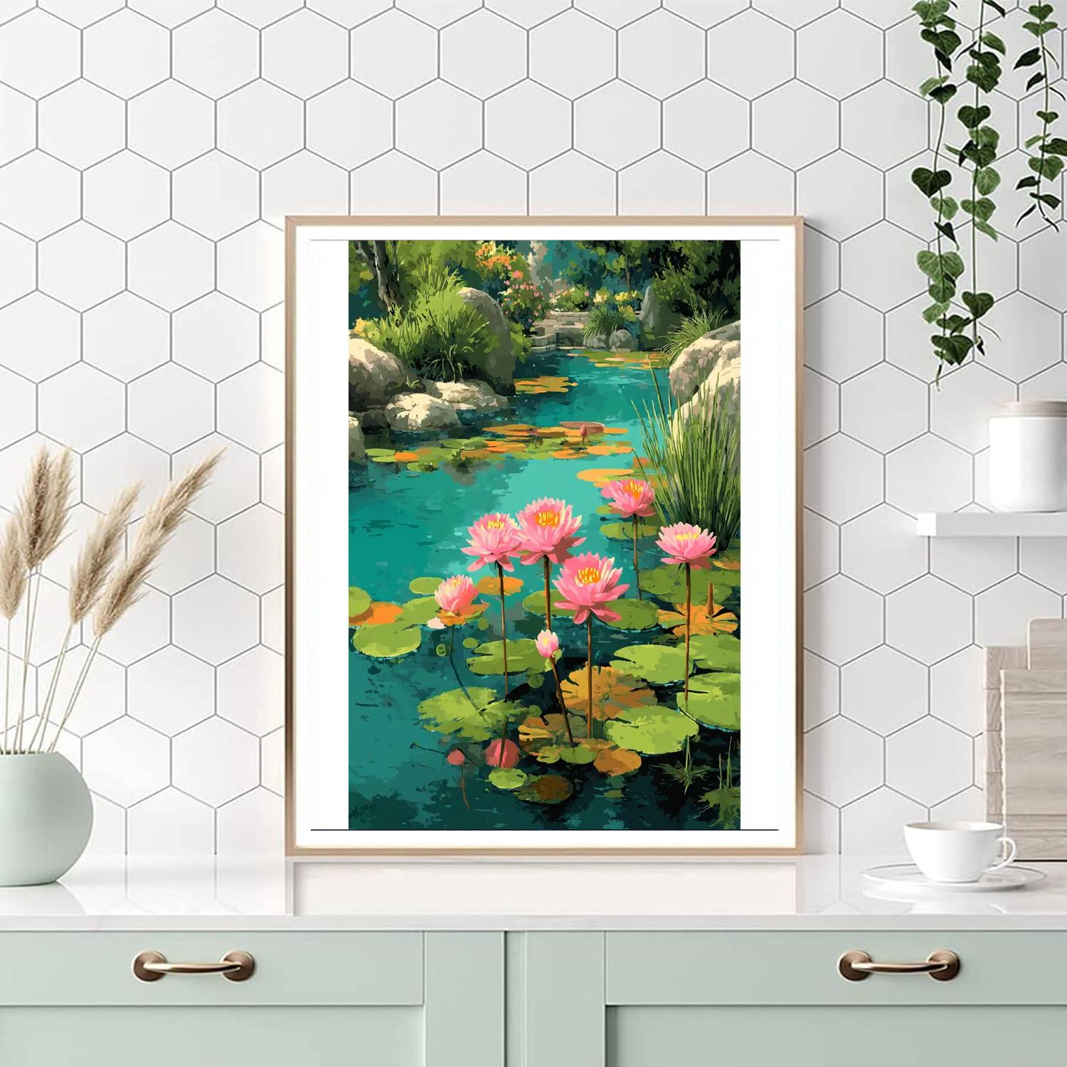 Monet Inspired Monet's Enchanted Pond  Paint By Number