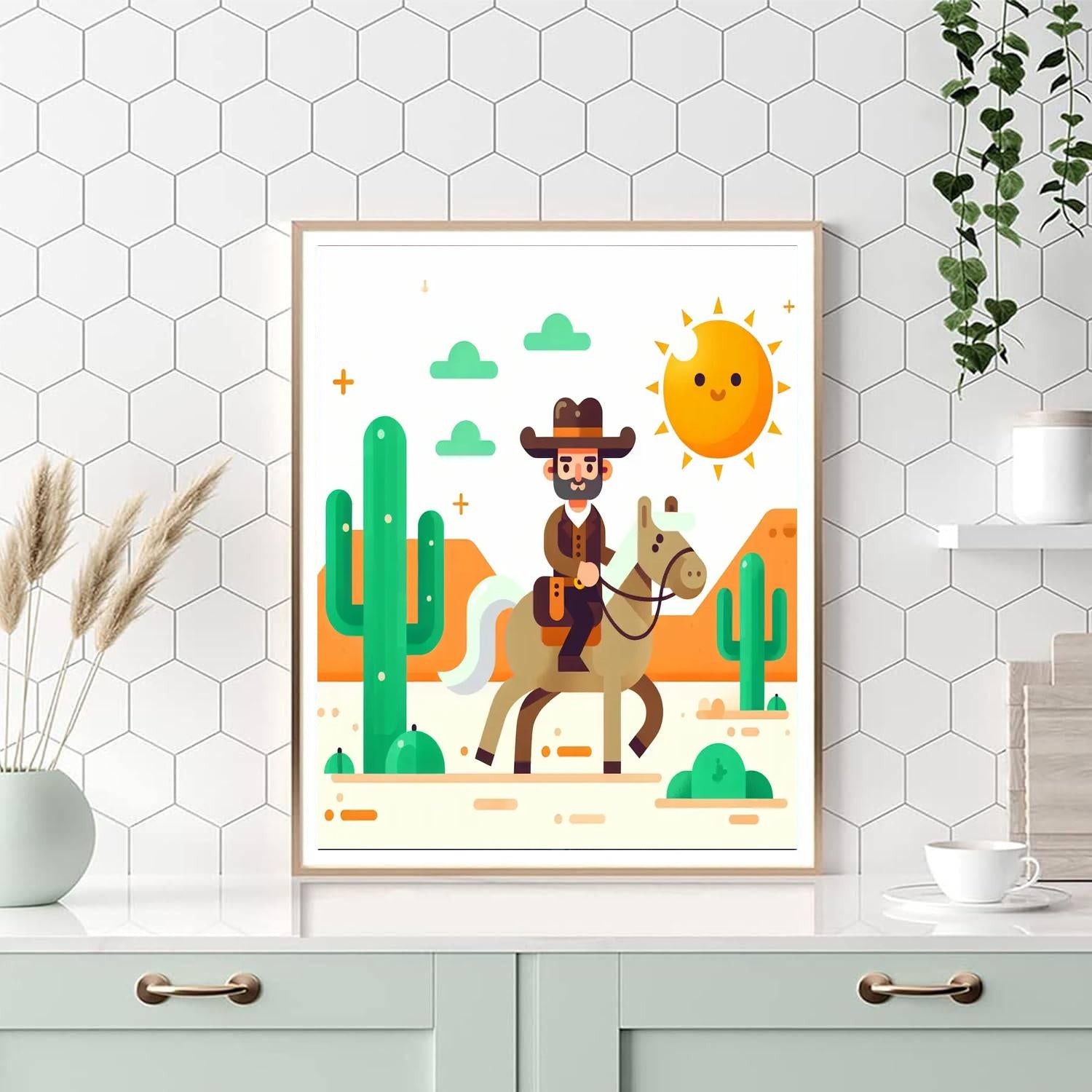 Wild West Wrangler Number Painting