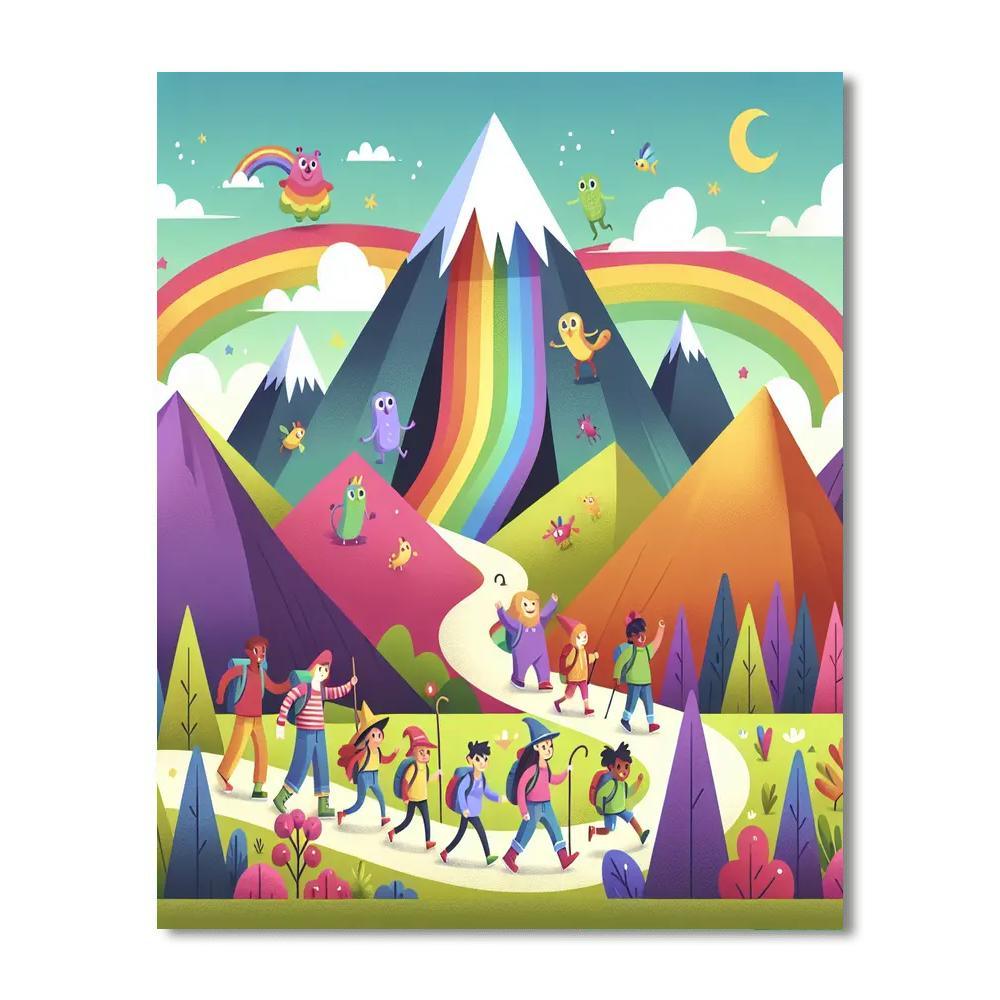 Rainbow Mountain Adventure Paint By Color