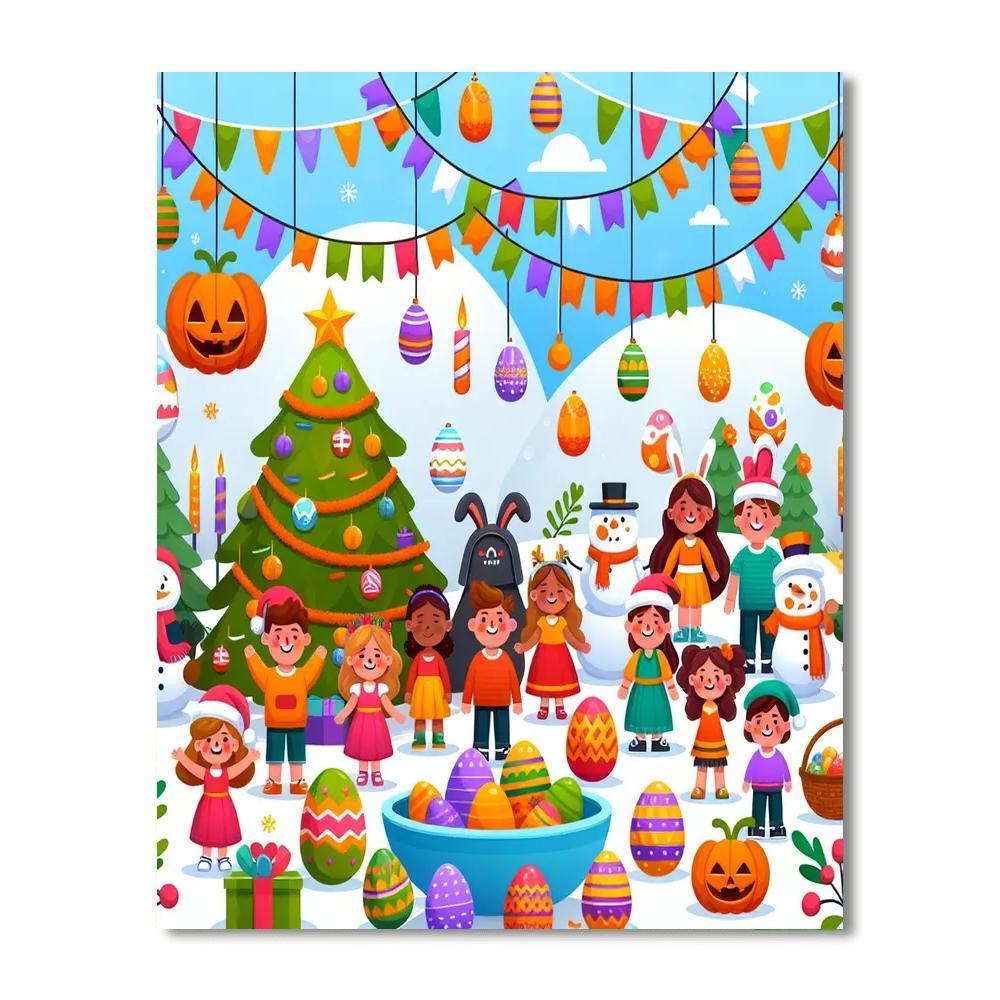 Holiday Fun Celebrations Paint By Numbers Art