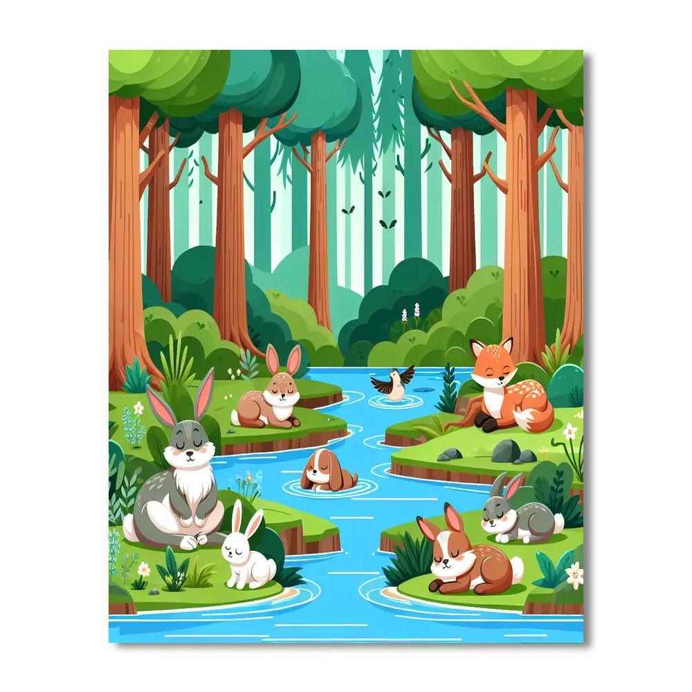Secret Forest Hideaway Painting Number Kit