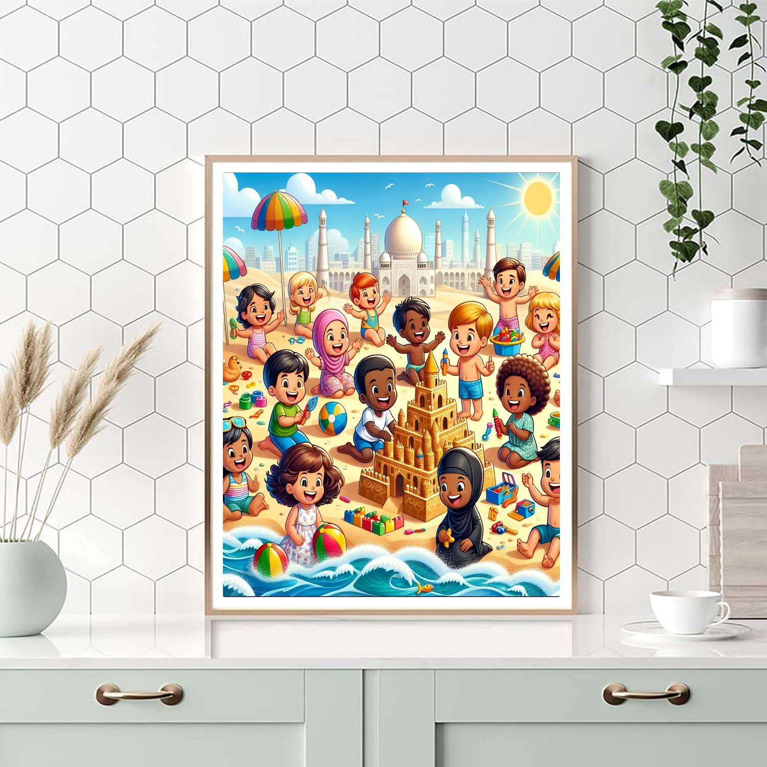 Doodle Day At The Beach Paint By Numbers Art