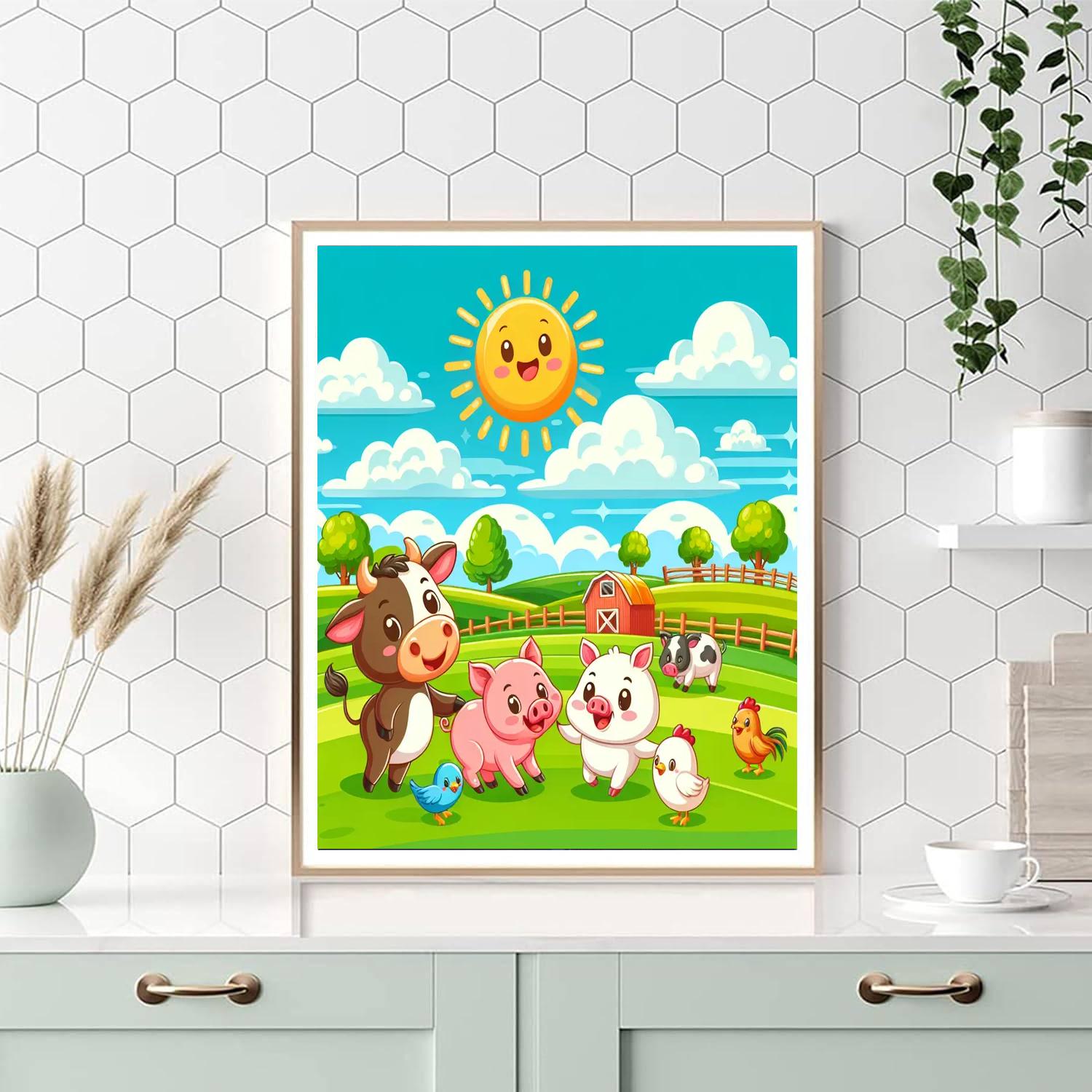 Jolly Farm Adventures Paint By Numbers Art