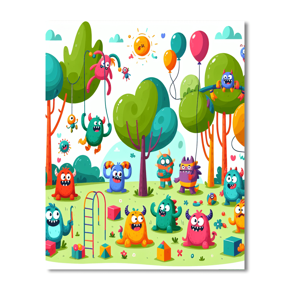 Imaginative Monster Madness Number Painting