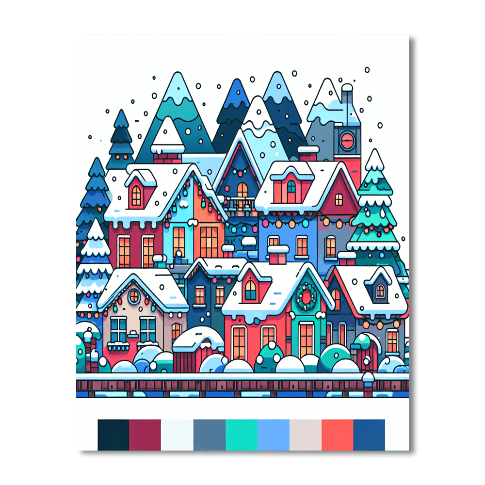 Festive Winter Village Paint By Numbers Kits