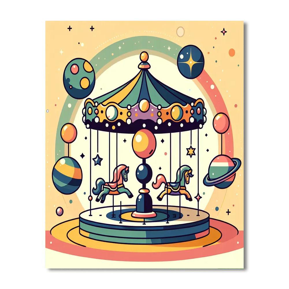 Cosmic Carousel Painting Number Kit
