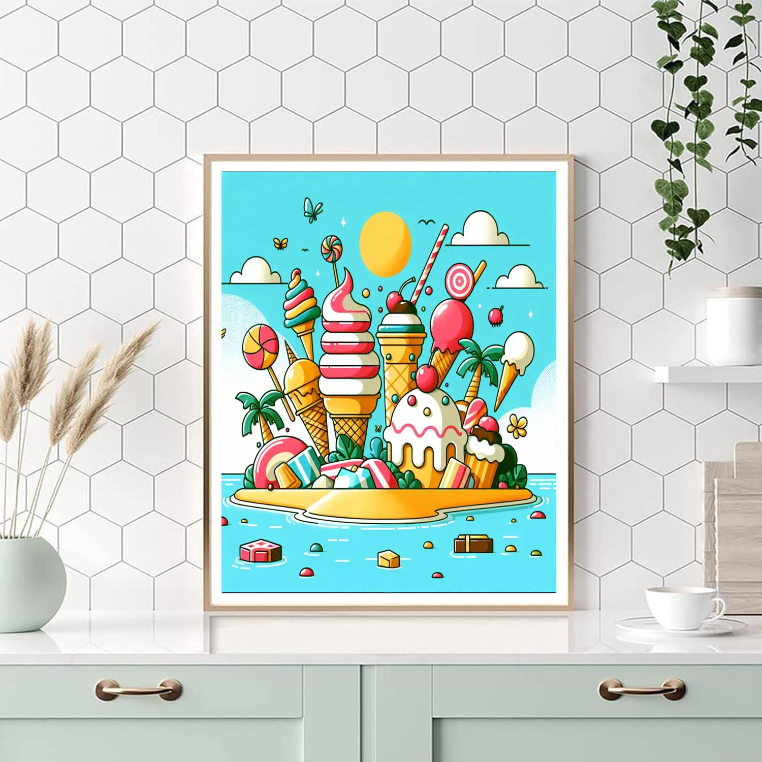 Ice Cream Island Paradise Paint By Numbers Art