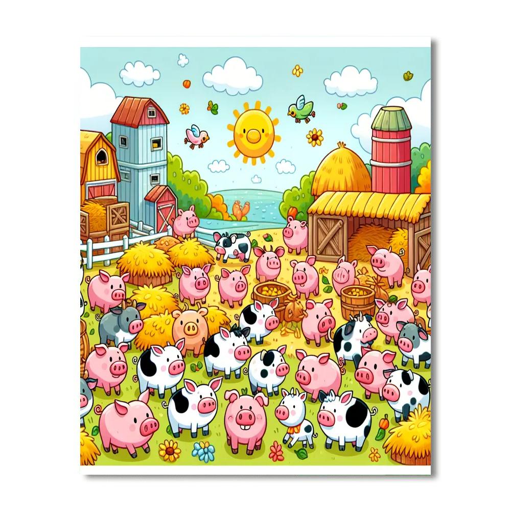 Sunny Farmyard Celebration Paint By Color