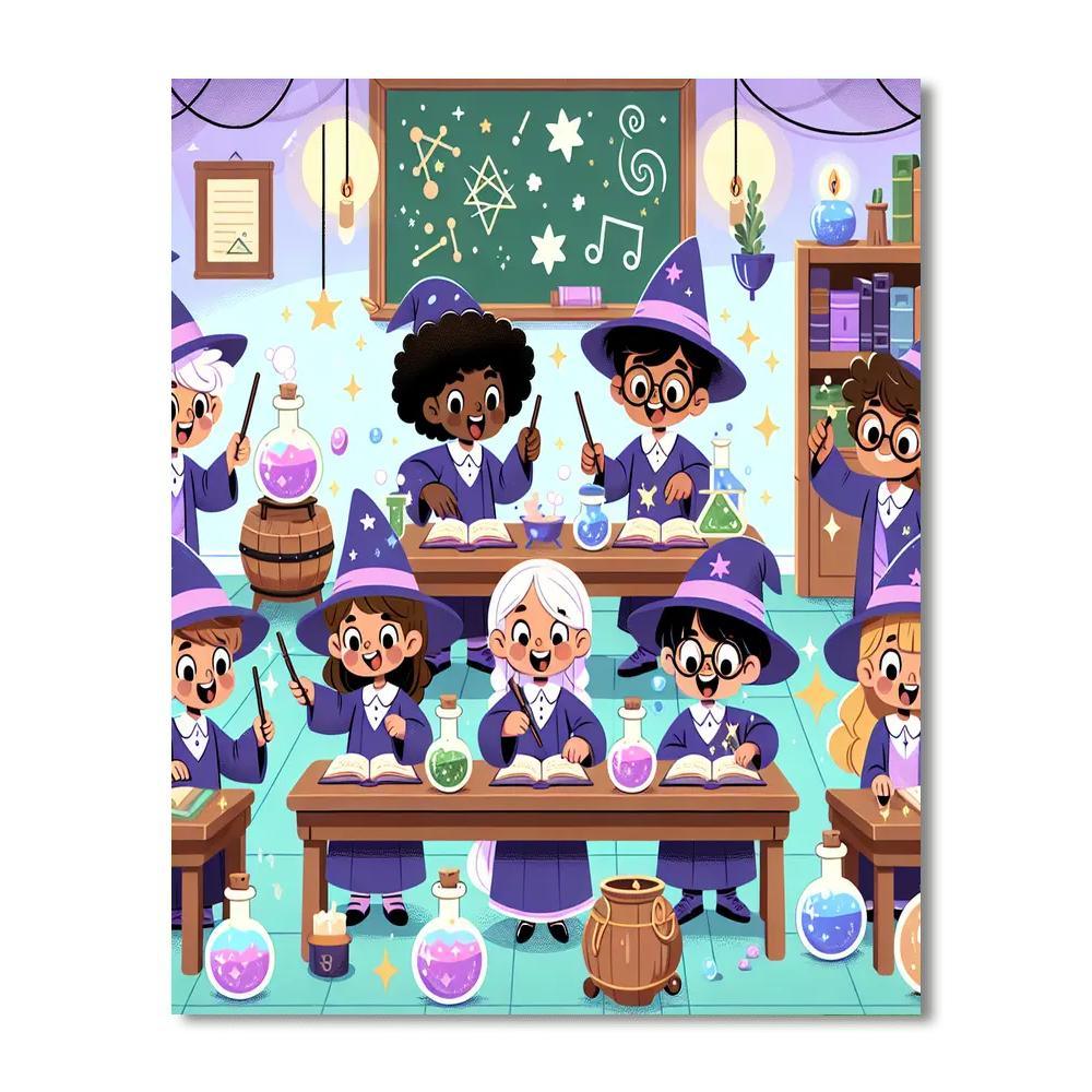 Magic School Of Wizards Numbered Painting Kits