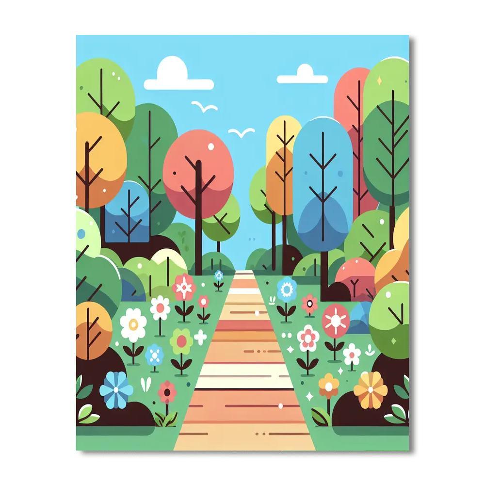 Enchanted Woodland Paths Paint By Color