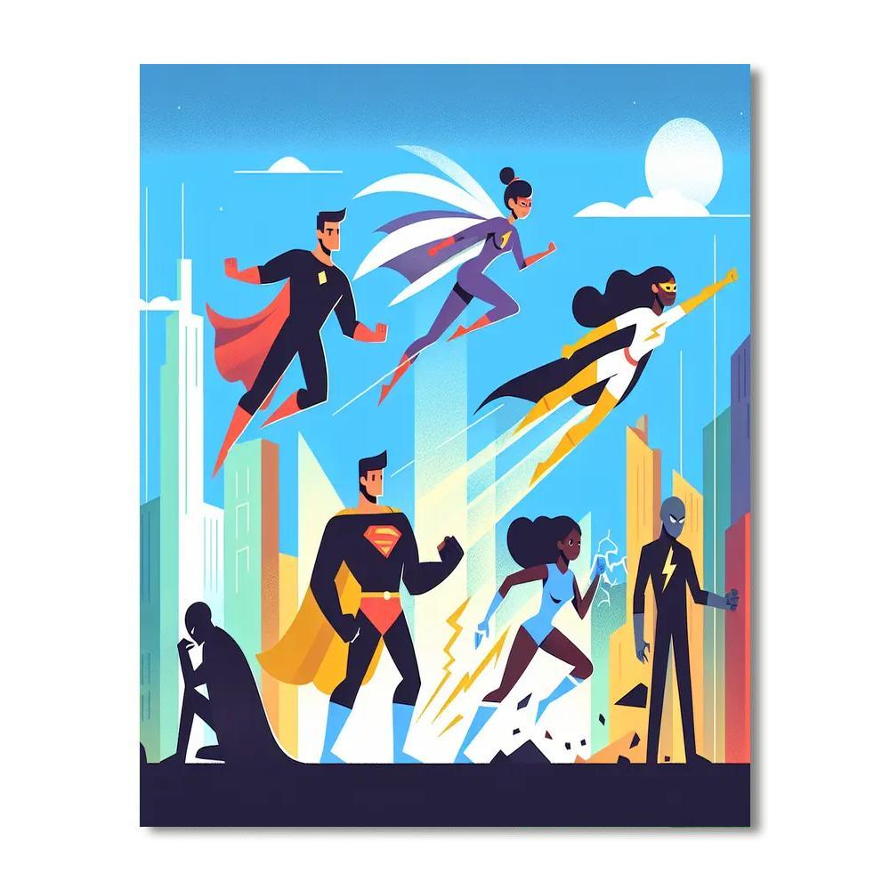 Heroic Superhero Team Numbered Painting Kits