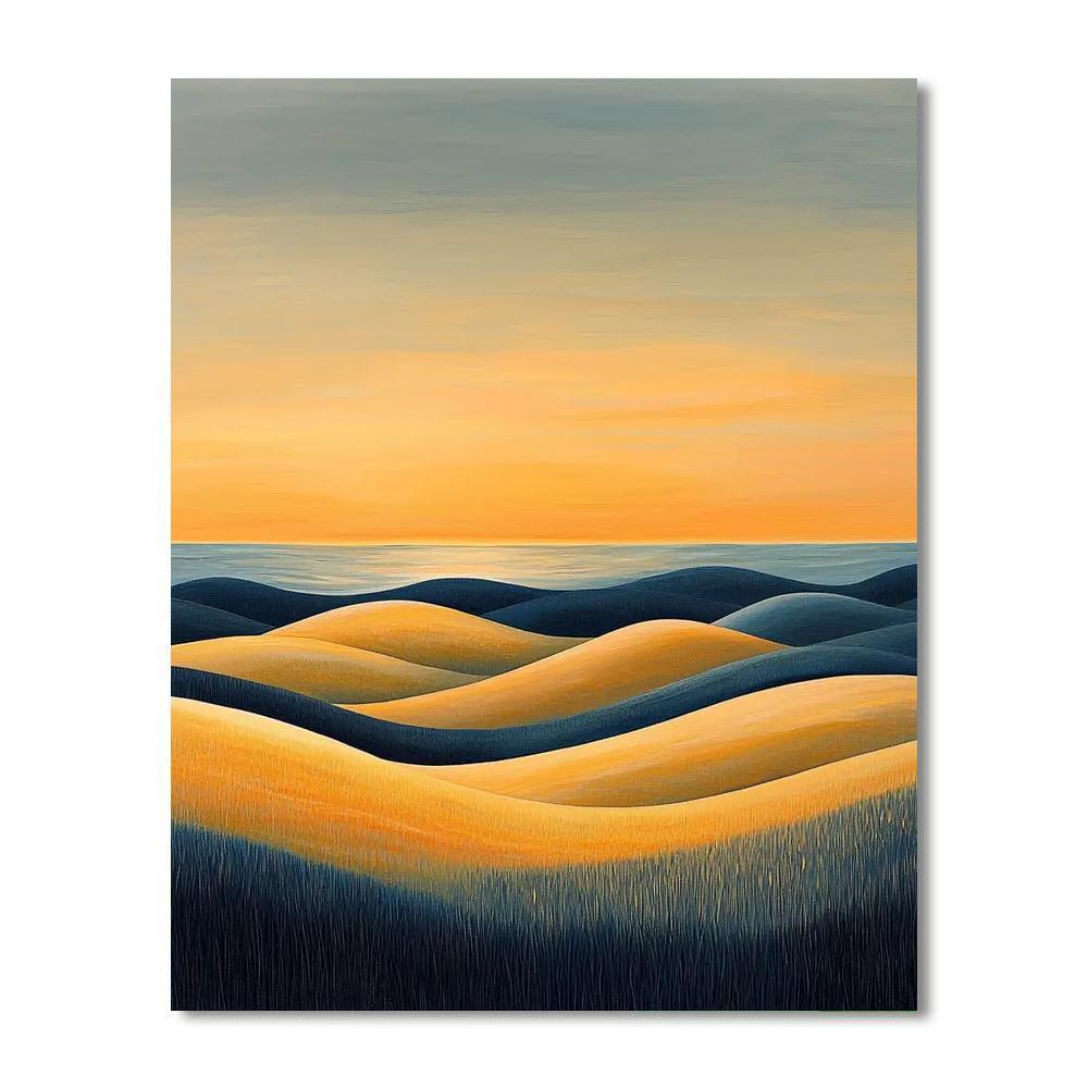 Nandalal Bose Inspired Mystical Dawn Over Fields  DIY Paint By Numbers