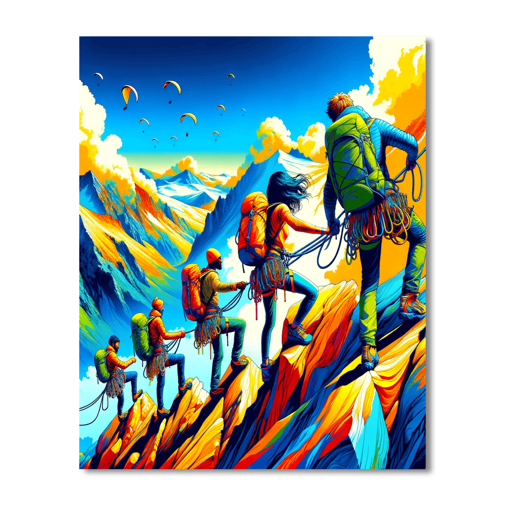 Dynamic Mountain Expedition Paint By Number