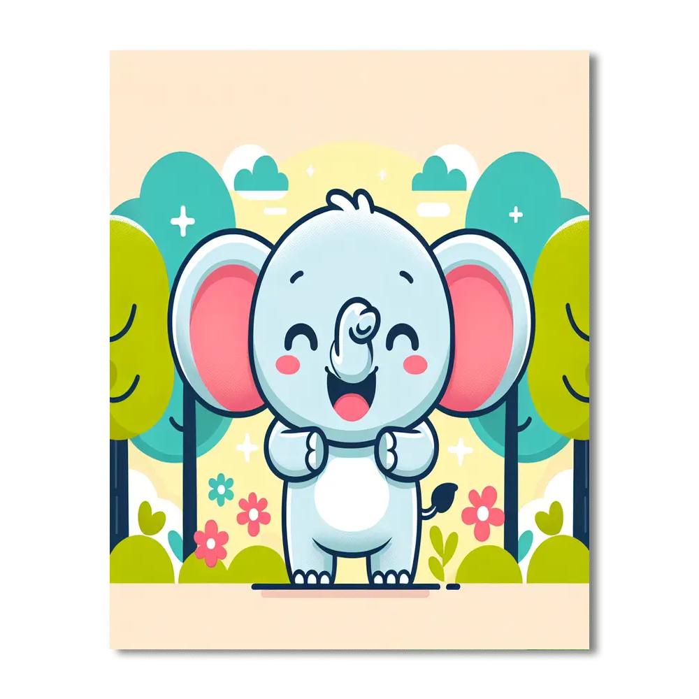 Giggly Elephant Numbered Painting Kits