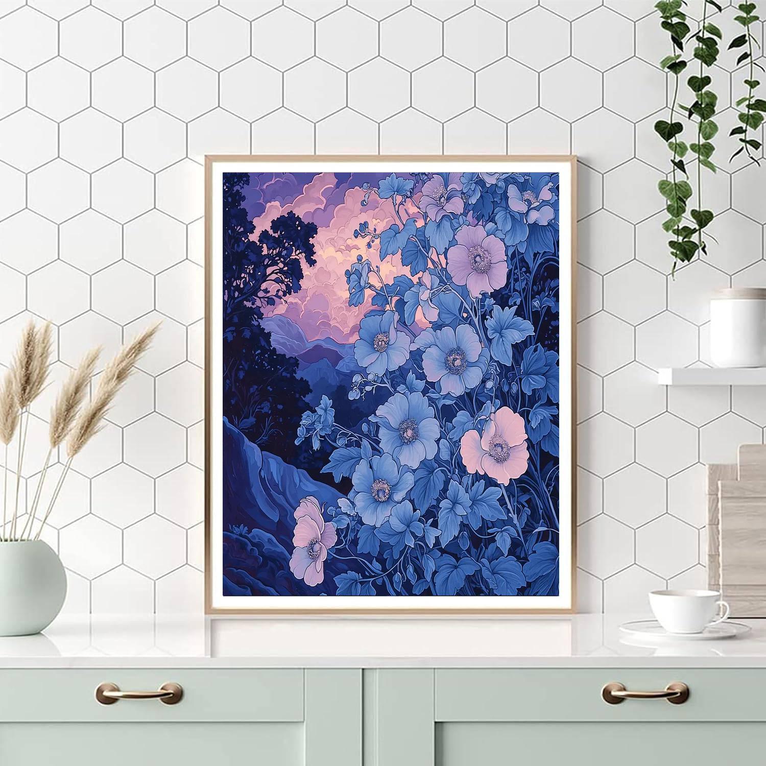 Alphonse Mucha Inspired Twilight's Floral Symphony  Paint By Number