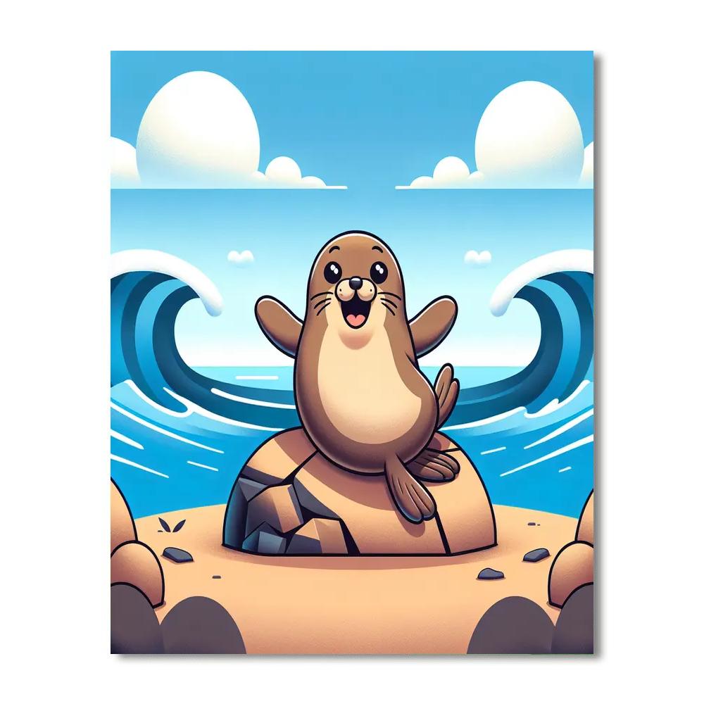 Sunny Sea Lion Numbered Painting Kits