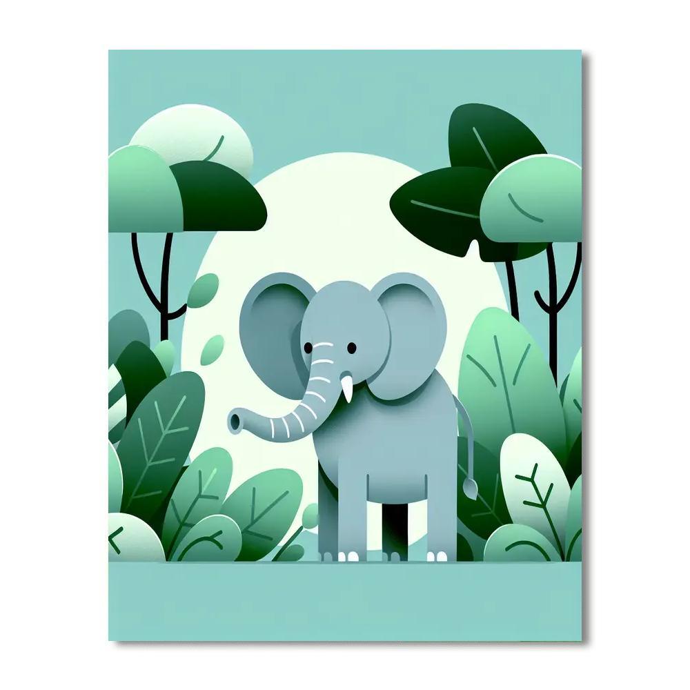 Gentle Jungle Elephant Paint By Numbers Kits