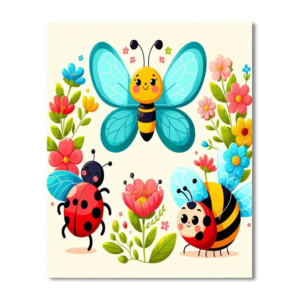 Cute Insects Numbered Painting Kits
