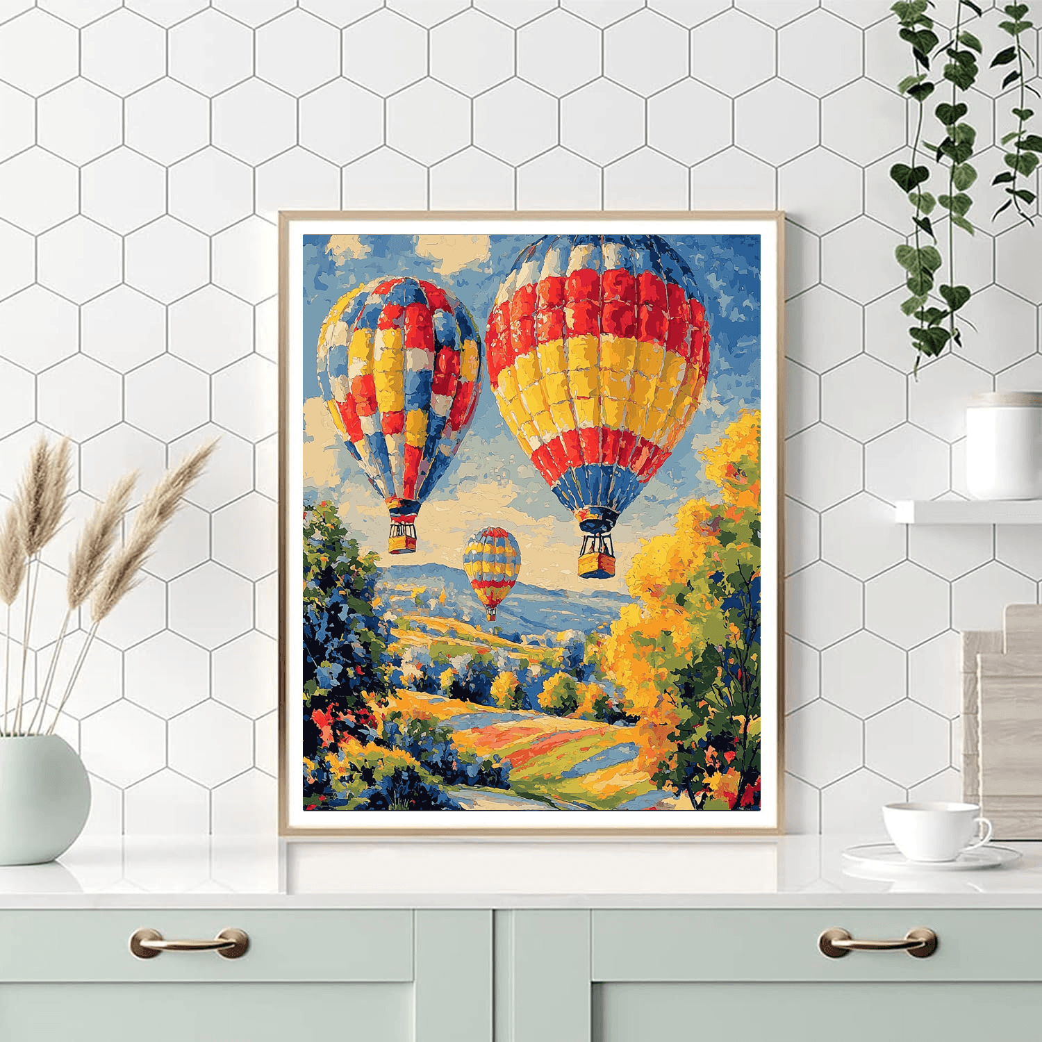 Mary Cassatt Inspired Vintage Balloon Adventure  DIY Paint By Numbers