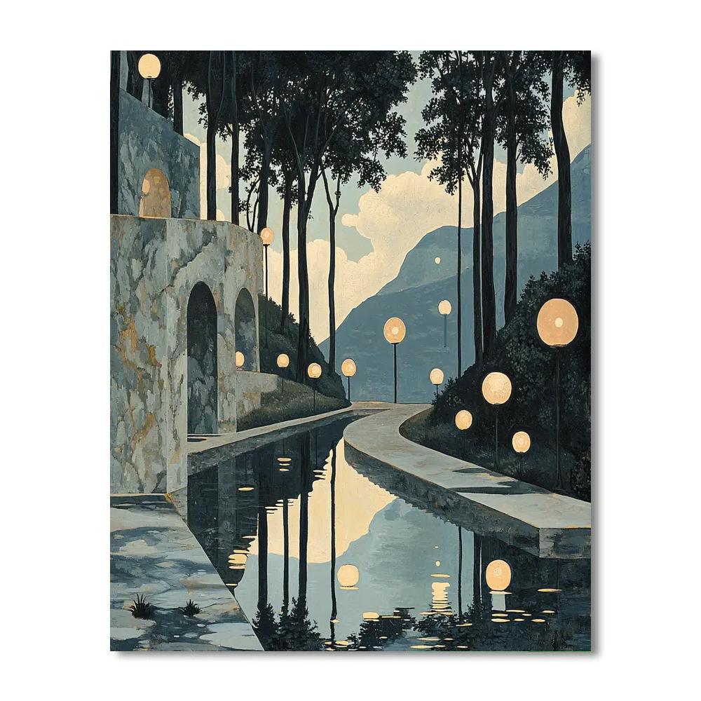 René Magritte Inspired Surreal Reflections  DIY Paint By Numbers