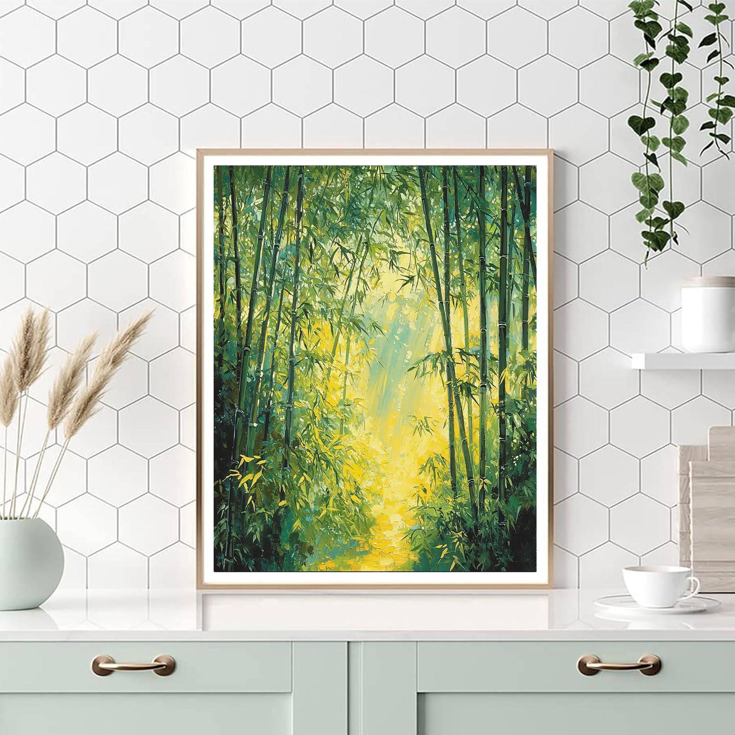 Utagawa Hiroshige Inspired Ethereal Bamboo Grove  Number Painting