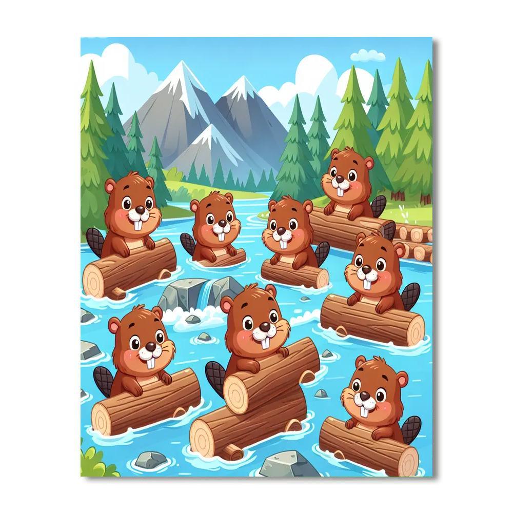 Busy Beavers' Construction Zone Paint By Color